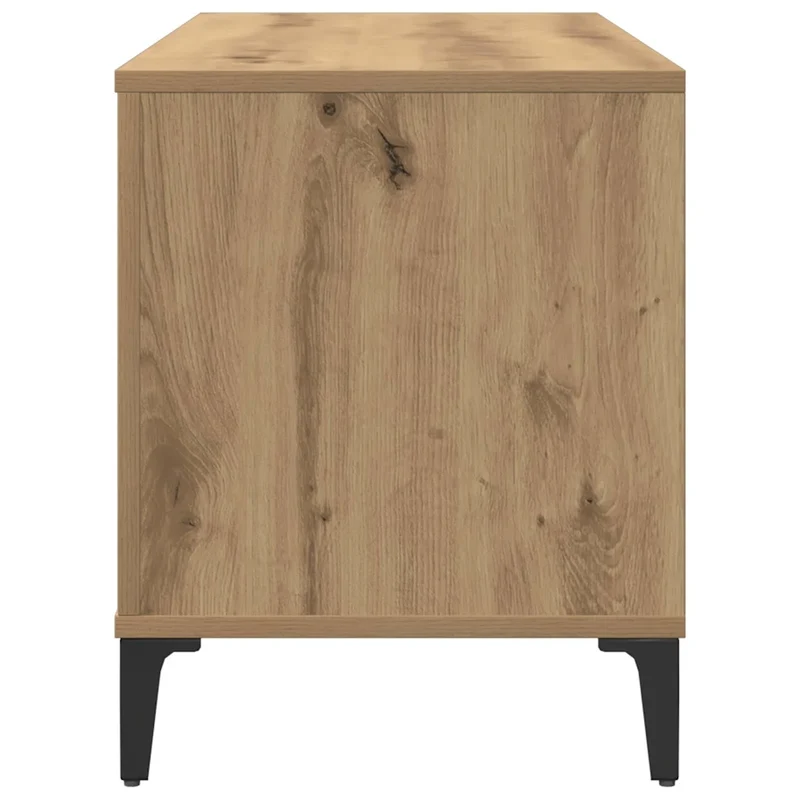 Armoire à disques pratique et classique 100 x 38 x 48 cm avec pieds métalliques style industriel en bois chêne artisanal 02_0051065