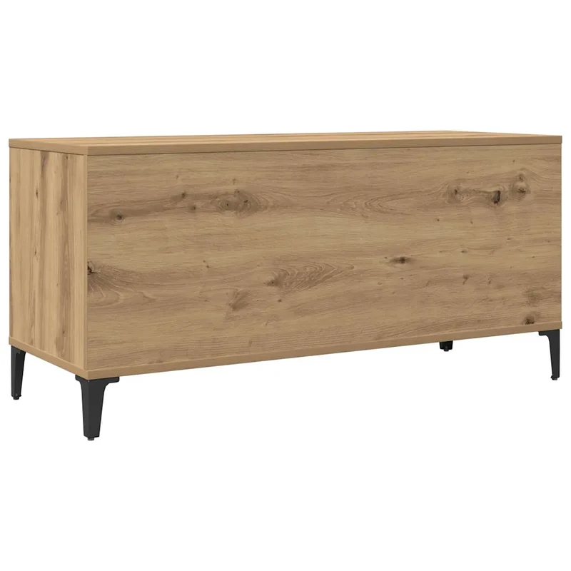 Armoire à disques pratique et classique 100 x 38 x 48 cm avec pieds métalliques style industriel en bois chêne artisanal 02_0051065