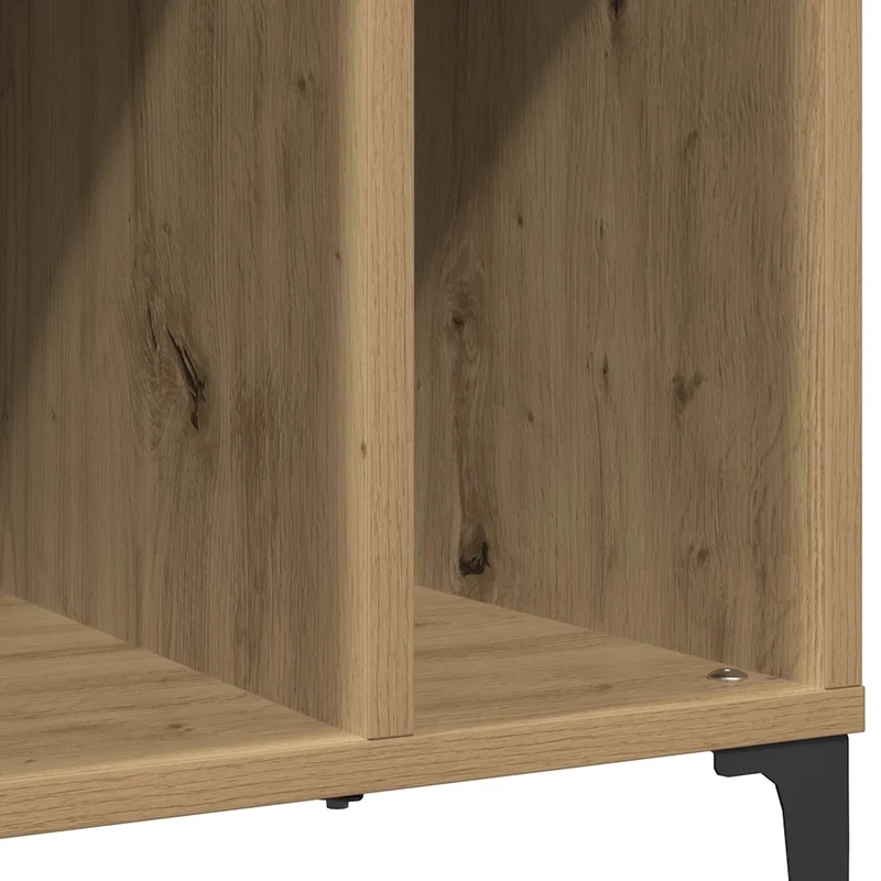 Armoire à disques pratique et classique 100 x 38 x 48 cm avec pieds métalliques style industriel en bois chêne artisanal 02_0051065