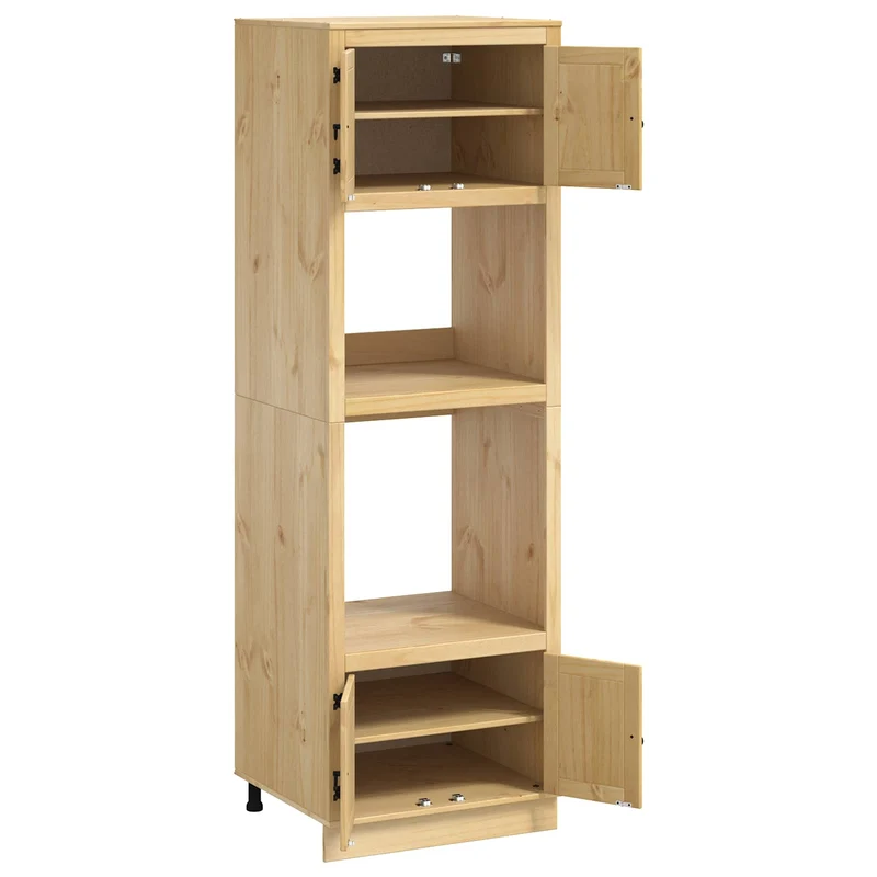 Armoire rectangulaire moderne avec 3 étagères 66 x 58 x 207 cm en pin massif miel 02_0058896