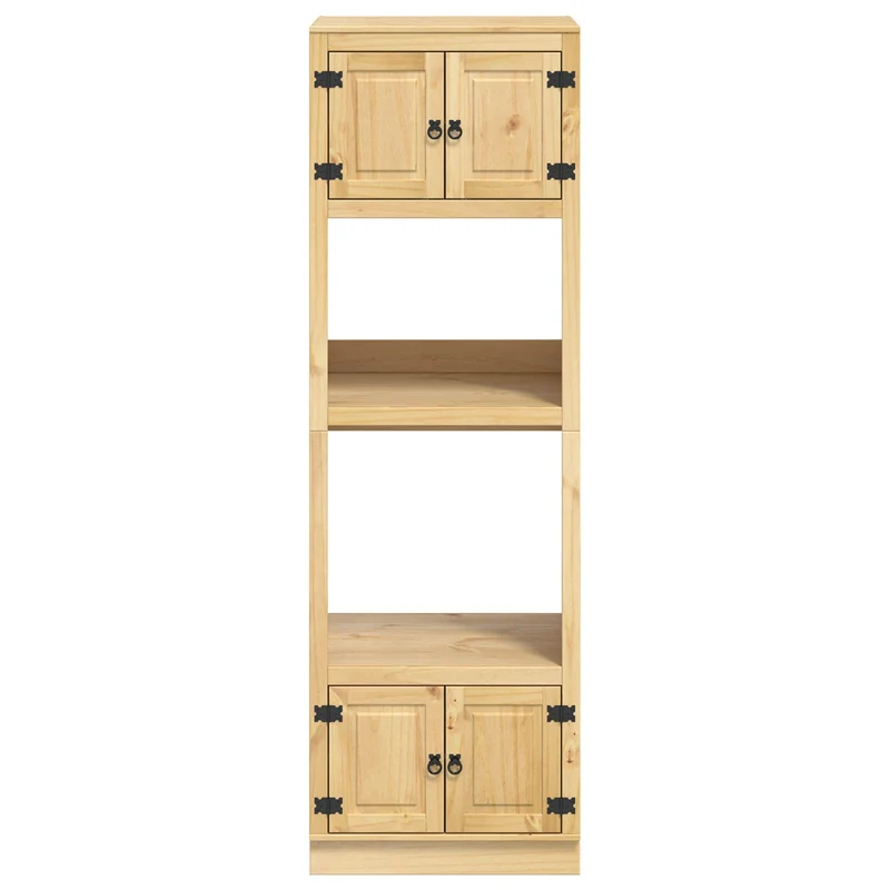Armoire rectangulaire moderne avec 3 étagères 66 x 58 x 207 cm en pin massif miel 02_0058896