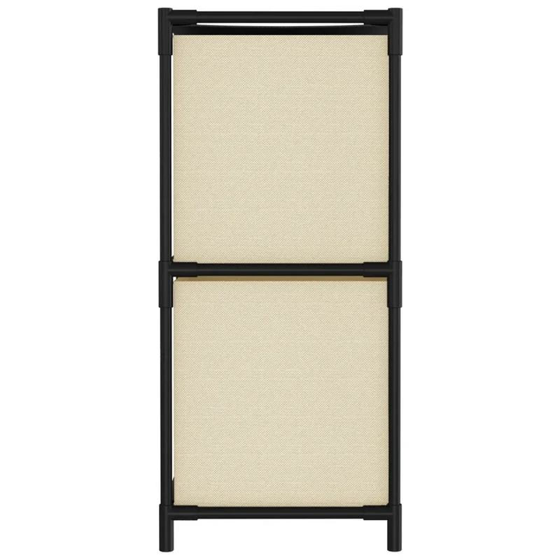 Armoire de rangement 4 paniers en tissu crème 63 x 30 x 71 cm structure stable design moderne en acier crème 02_0046935