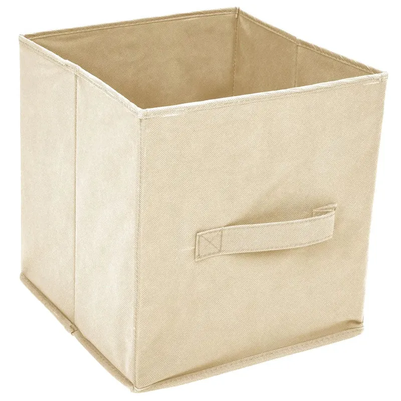 Armoire de rangement 4 paniers en tissu crème 63 x 30 x 71 cm structure stable design moderne en acier crème 02_0046935