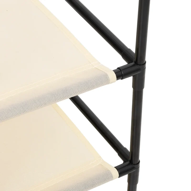 Armoire de rangement 4 paniers en tissu crème 63 x 30 x 71 cm structure stable design moderne en acier crème 02_0046935