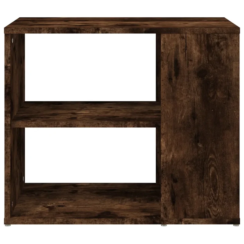 Armoire latérale chêne fumé rangement pratique 60 x 30 x 50 cm en bois d'ingénierie marron 02_0048244