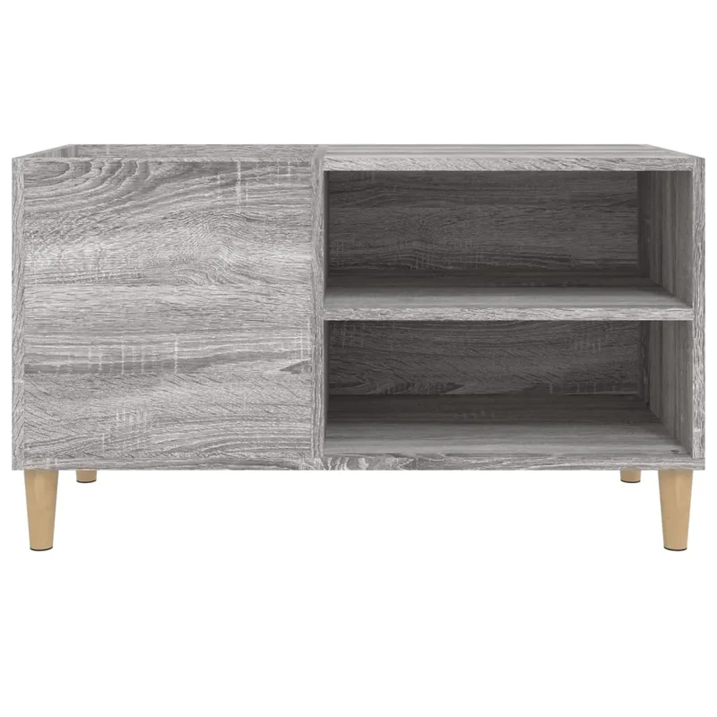 Armoire à disques classique avec grand espace de rangement 84,5 x 38 x 48 cm en bois d'ingénierie gris 02_0049200