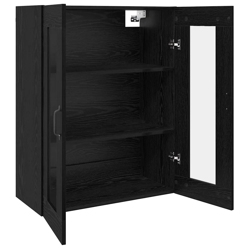 Armoire murale suspendue moderne design chic 69,5 x 34 x 90 cm en bois d'ingénierie noir 02_0052475