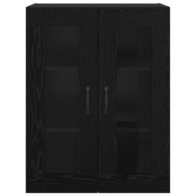 Armoire murale suspendue moderne design chic 69,5 x 34 x 90 cm en bois d'ingénierie noir 02_0052475