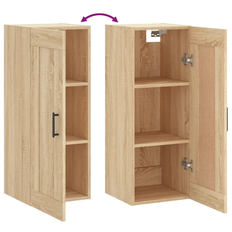 Armoire murale élégante avec rangement 34,5 x 34 x 90 cm en bois d'ingénierie chêne sonoma 02_0048953