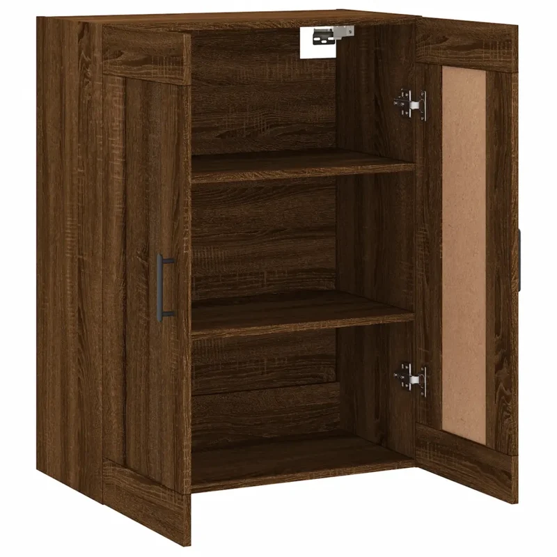 Armoire murale élégante design intemporel 69,5 x 34 x 90 cm en bois d'ingénierie chêne marron 02_0048923