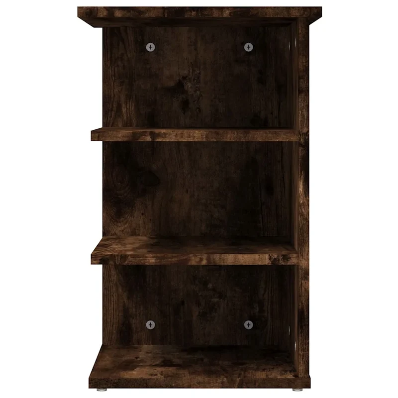 Armoire latérale design moderne rangement 35 x 35 x 55 cm ambiance cosy en bois d'ingénierie chêne fumé 02_0048539
