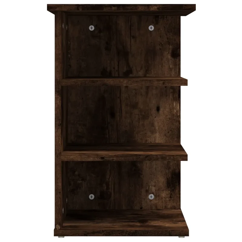 Armoire latérale design moderne rangement 35 x 35 x 55 cm ambiance cosy en bois d'ingénierie chêne fumé 02_0048539