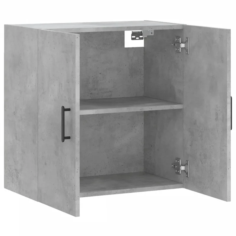 Armoire murale flottante décorative rangement gris béton 60 x 31 x 60 cm en bois d'ingénierie gris 02_0048811