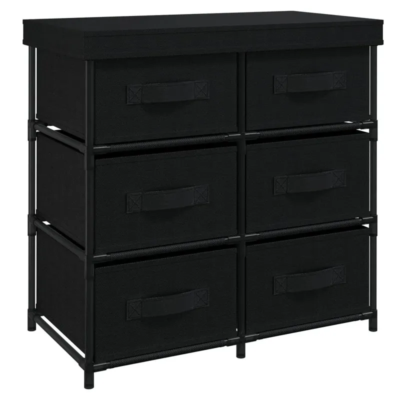 Armoire de rangement moderne avec 6 tiroirs 55 x 29 x 55 cm espace organisé design simple en acier noir 02_0046936