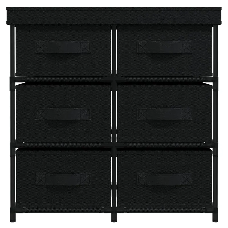 Armoire de rangement moderne avec 6 tiroirs 55 x 29 x 55 cm espace organisé design simple en acier noir 02_0046936