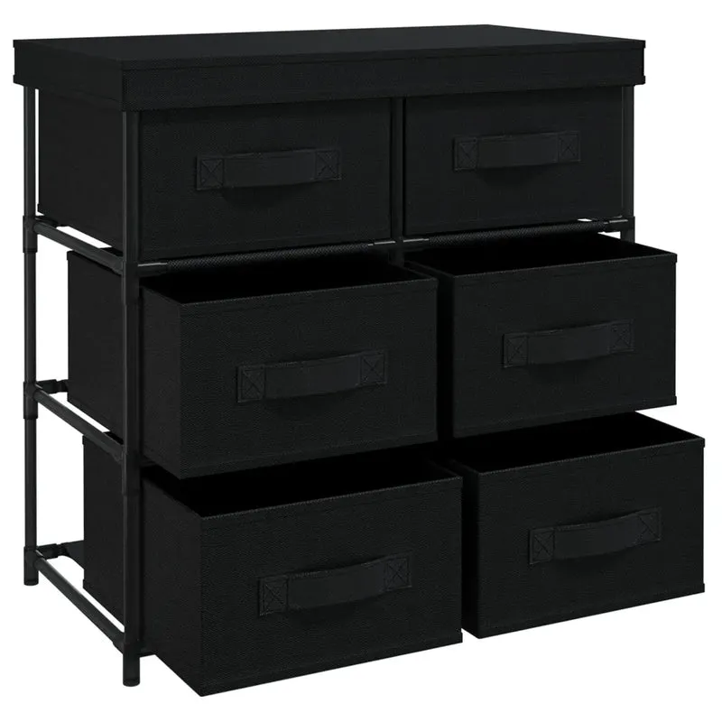 Armoire de rangement moderne avec 6 tiroirs 55 x 29 x 55 cm espace organisé design simple en acier noir 02_0046936