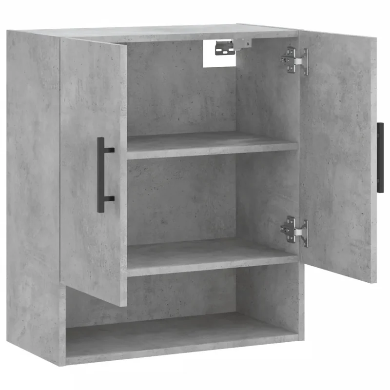 Armoire murale flottante style moderne rangement pratique 60 x 31 x 70 cm en bois d'ingénierie gris béton 02_0048782