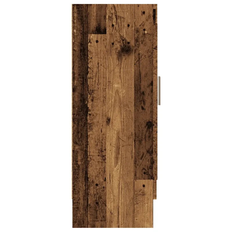 Meuble armoire à livres classique épuré 82 x 30 x 80 cm avec portes vitrées en bois d'ingénierie vieux bois 02_0050780
