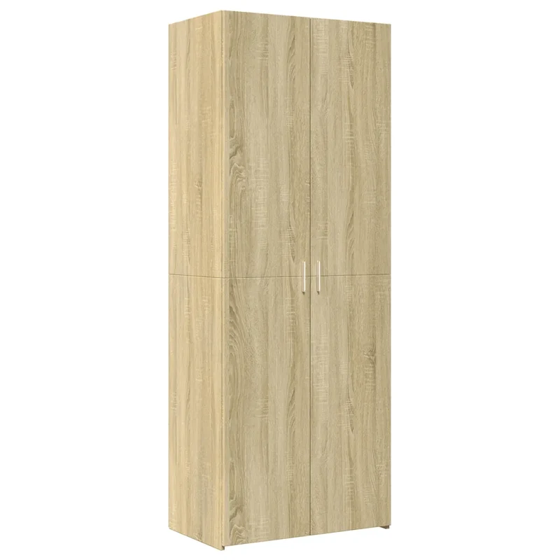 Armoire de rangement haute bois d'ingénierie 70 x 42,5 x 225 cm grand espace plusieurs compartiments en bois d'ingénierie chêne sonoma 02_0055576