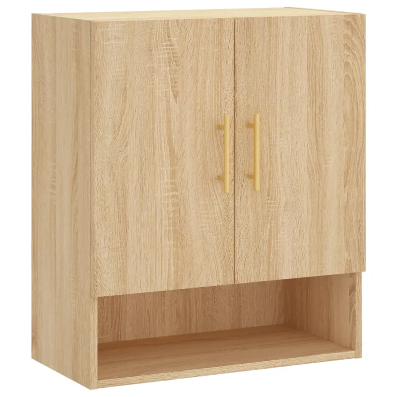 Armoire murale rangement décorative 60 x 31 x 70 cm en bois d'ingénierie chêne sonoma 02_0048756