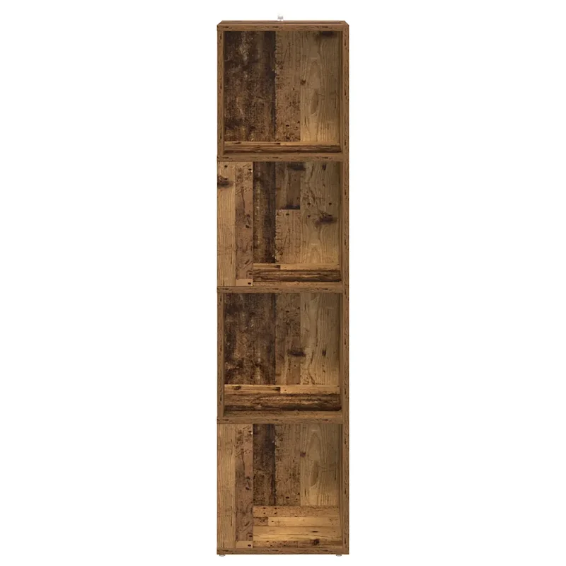 Armoire d'angle de rangement classique compacte 33 x 33 x 132 cm en bois d'ingénierie vieux bois 02_0050930