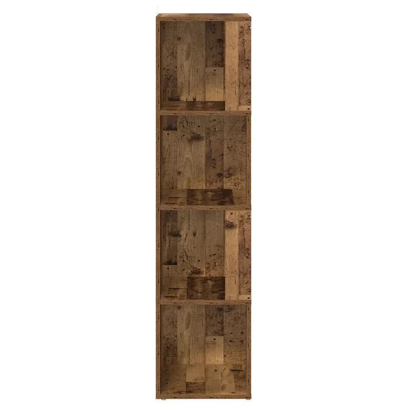 Armoire d'angle de rangement classique compacte 33 x 33 x 132 cm en bois d'ingénierie vieux bois 02_0050930