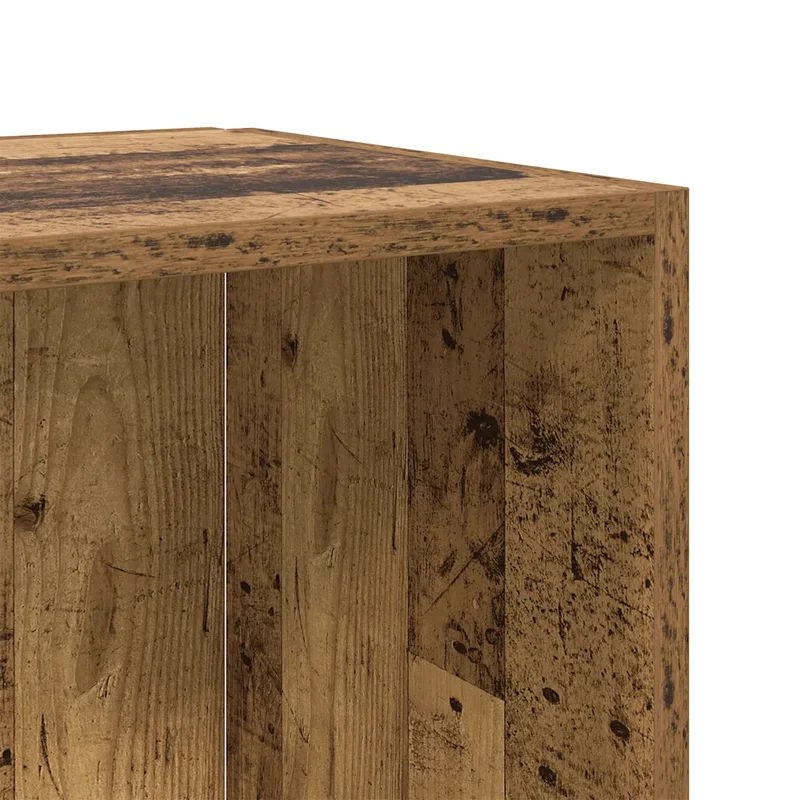 Armoire d'angle de rangement classique compacte 33 x 33 x 132 cm en bois d'ingénierie vieux bois 02_0050930