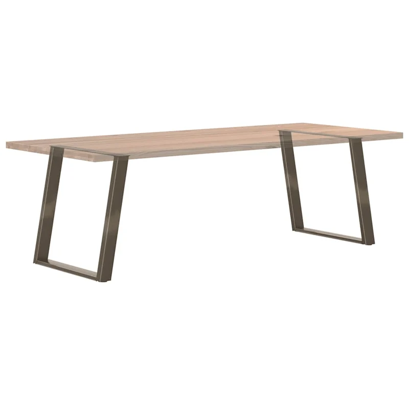 Lot de 2 pieds de table à manger en U 80 x 72-73 cm avec niveleurs réglables design moderne en acier naturel 02_0057079