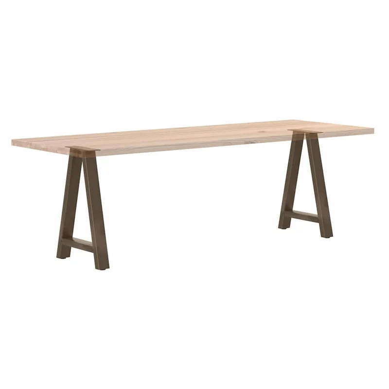 Lot de 2 pieds de table à manger en forme de A 50 x 72 cm design moderne avec niveleurs réglables en acier noir 02_0057125