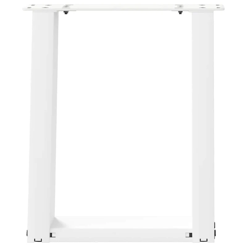 Lot de 2 pieds de table basse inclinés en U 28 x 42-43 cm avec niveleurs réglables style moderne en acier blanc 02_0057041