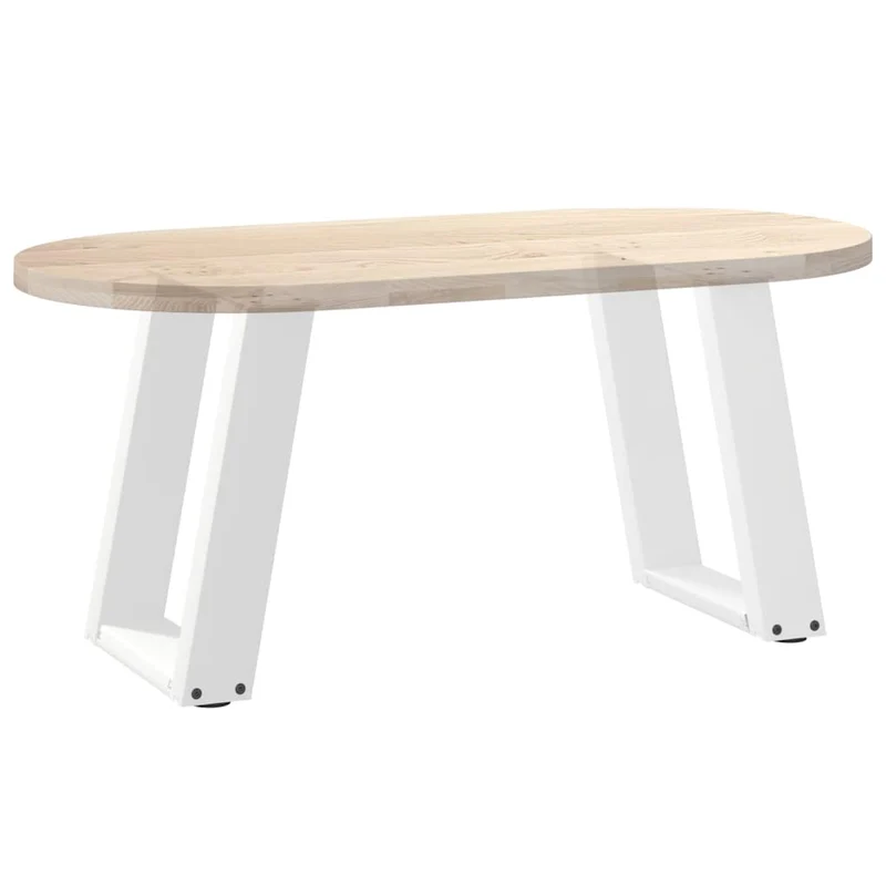 Lot de 2 pieds de table basse inclinés en U 28 x 42-43 cm avec niveleurs réglables style moderne en acier blanc 02_0057041