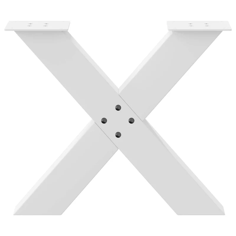Lot de 2 pieds de table basse en forme de X 50 x 43 cm avec niveleurs réglables design moderne en acier blanc 02_0057229