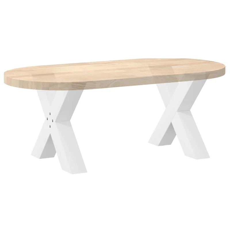 Lot de 2 pieds de table basse en forme de X 50 x 43 cm avec niveleurs réglables design moderne en acier blanc 02_0057229
