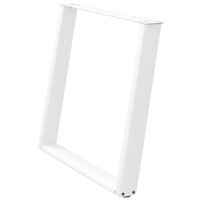 Lot de 2 pieds de table à manger en U réglables 90 x 73 cm stable design moderne en acier blanc 02_0057081