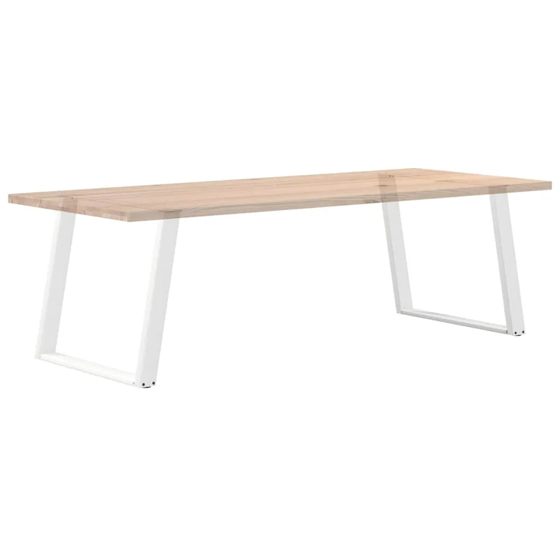 Lot de 2 pieds de table à manger en U réglables 90 x 73 cm stable design moderne en acier blanc 02_0057081