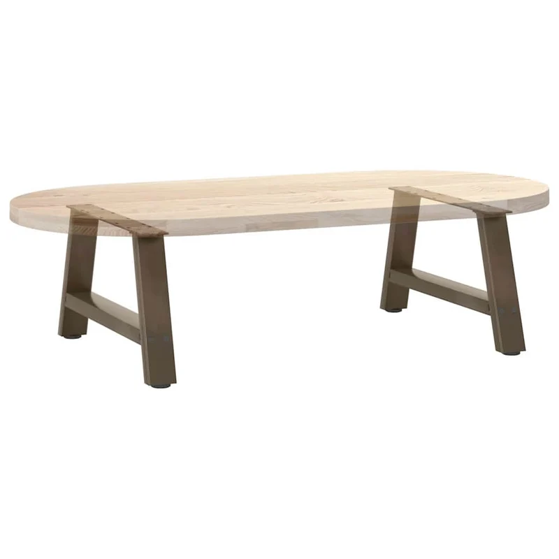 Lot de 2 pieds de table basse en A 60 x 30 cm avec niveleurs réglables style moderne en acier noir 02_0057103