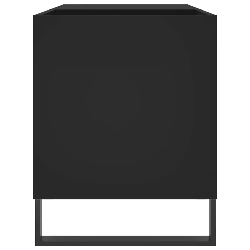 Armoire à disques pratique et classique 85 x 38 x 48 cm grand espace de rangement style industriel en bois noir 02_0049116