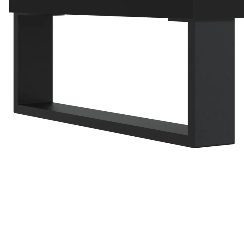 Armoire à disques pratique et classique 85 x 38 x 48 cm grand espace de rangement style industriel en bois noir 02_0049116