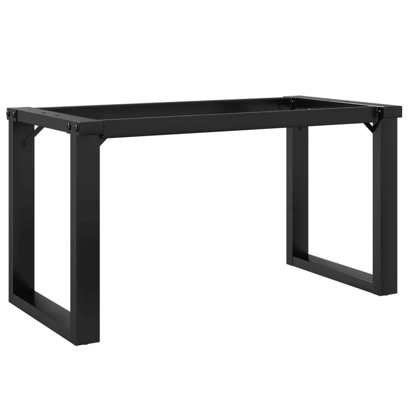 Pied de table basse cadre en O 70 x 30 x 43 cm robuste et stable style industriel en acier noir 02_0047217