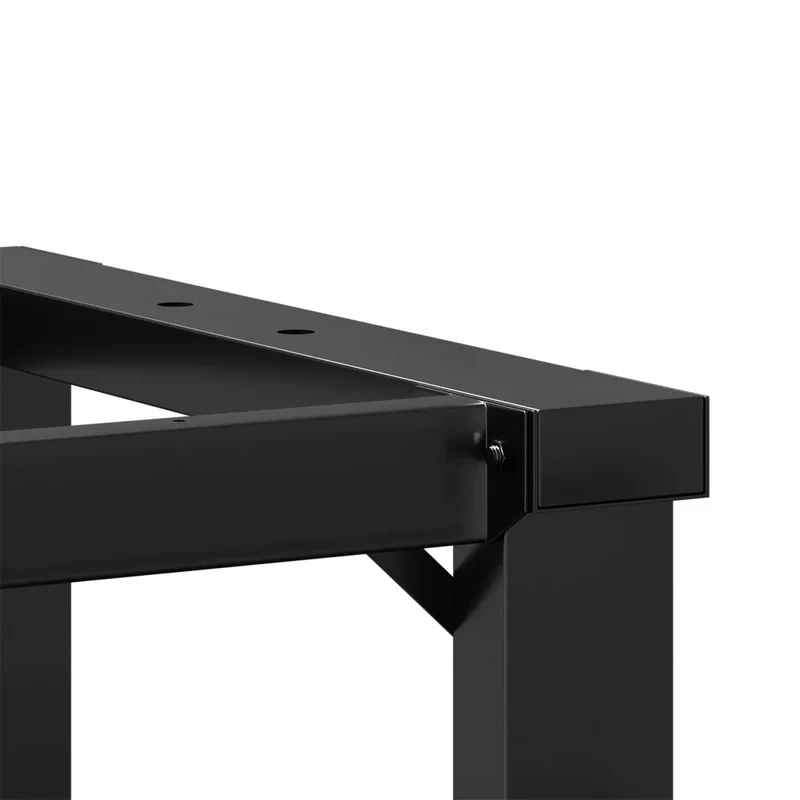 Pied de table basse cadre en O 70 x 30 x 43 cm robuste et stable style industriel en acier noir 02_0047217