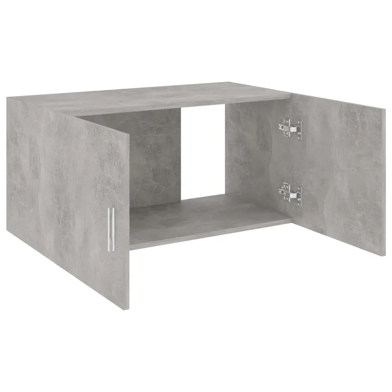 Armoire murale flottante moderne avec 2 portes 80 x 39 x 40 cm en bois d'ingénierie gris béton 02_0047770