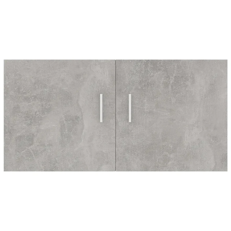 Armoire murale flottante moderne avec 2 portes 80 x 39 x 40 cm en bois d'ingénierie gris béton 02_0047770