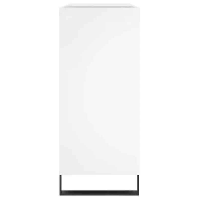 Armoire à disques classique 84,5 x 38 x 89 cm grand espace de rangement style industriel en bois d'ingénierie blanc 02_0049175