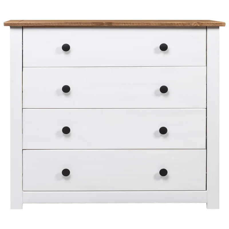 Armoire latérale pratique avec support téléphone 80 x 40 x 73 cm en bois de pin blanc 02_0046450