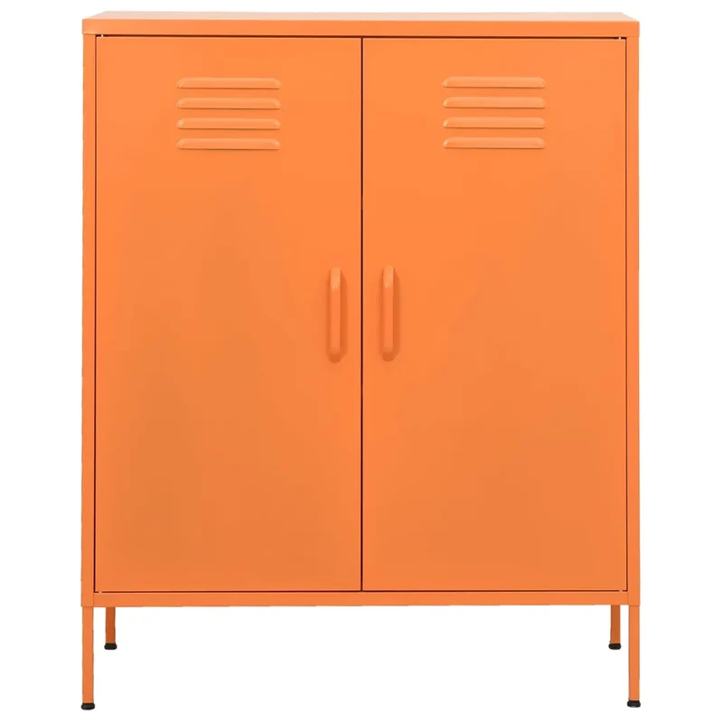 Armoire de rangement pratique 80 x 35 x 101,5 cm avec étagères réglables design contemporain en acier orange 02_0046856