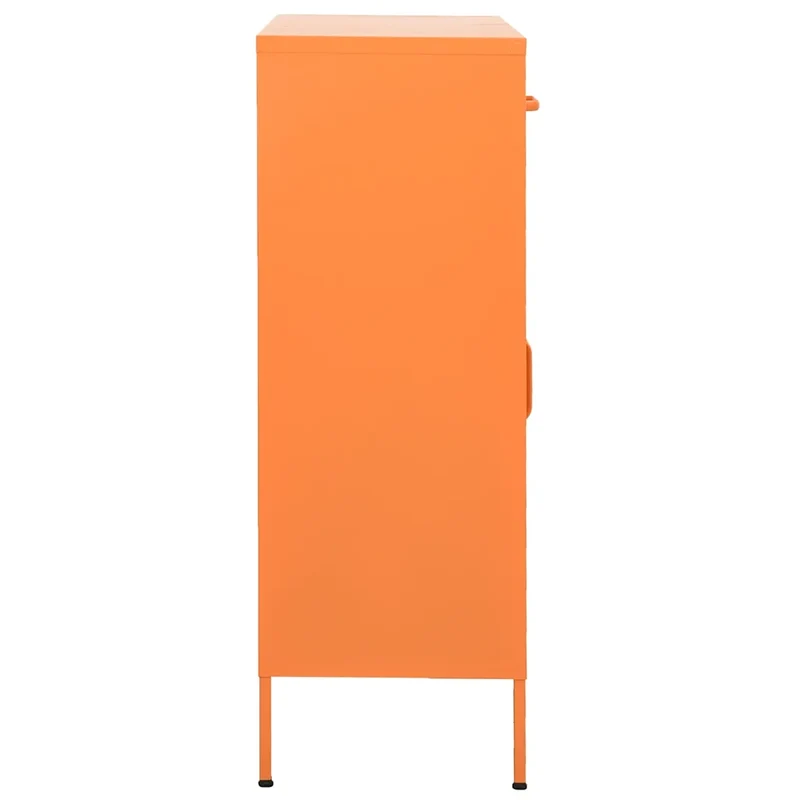 Armoire de rangement pratique 80 x 35 x 101,5 cm avec étagères réglables design contemporain en acier orange 02_0046856