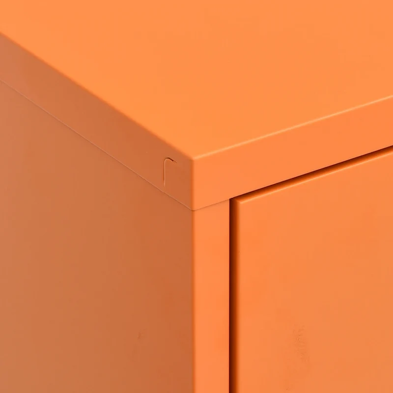 Armoire de rangement pratique 80 x 35 x 101,5 cm avec étagères réglables design contemporain en acier orange 02_0046856