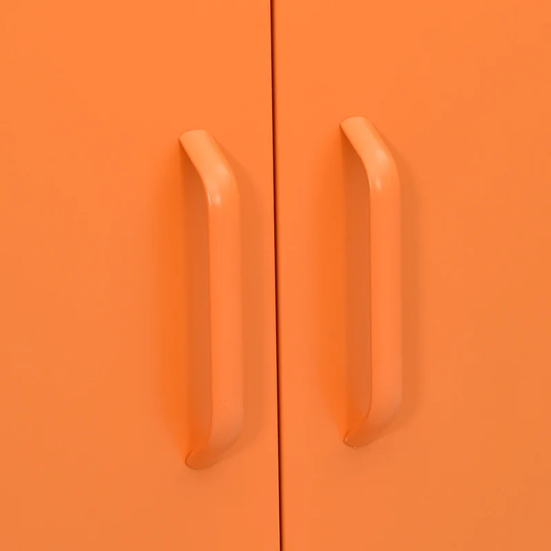 Armoire de rangement pratique 80 x 35 x 101,5 cm avec étagères réglables design contemporain en acier orange 02_0046856