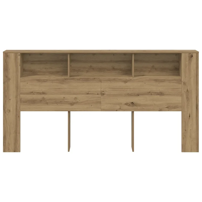 Armoire de tête de lit contemporaine avec rangement 200 x 18,5 x 102,5 cm en bois d'ingénierie chêne artisanal 02_0050975
