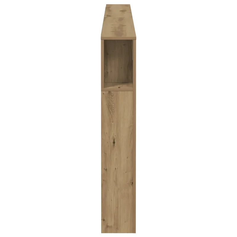 Armoire de tête de lit contemporaine avec rangement 200 x 18,5 x 102,5 cm en bois d'ingénierie chêne artisanal 02_0050975